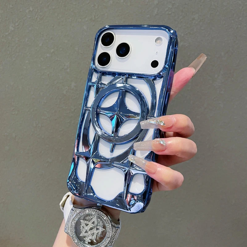 Bullseye Target Solid Color Plating Hollow Phone Case