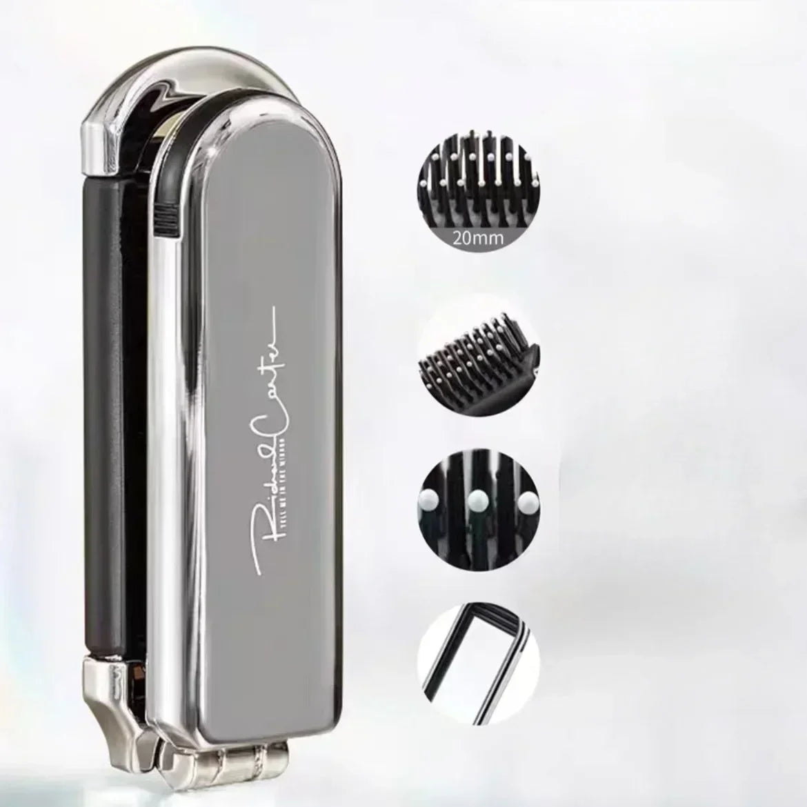 Sliver Bow Folding Combs with Mirror
