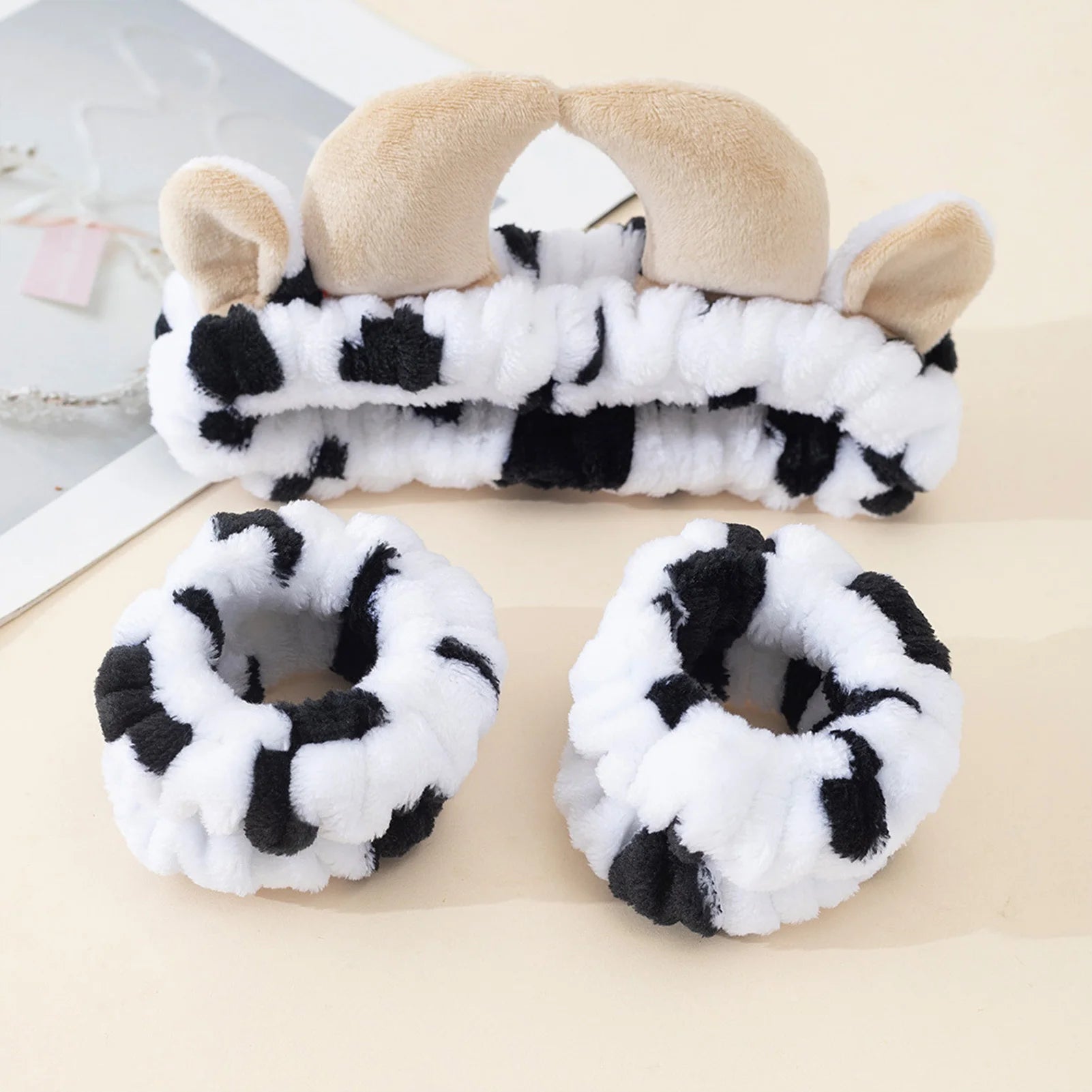Plush Headband and Wrist Strap Set
