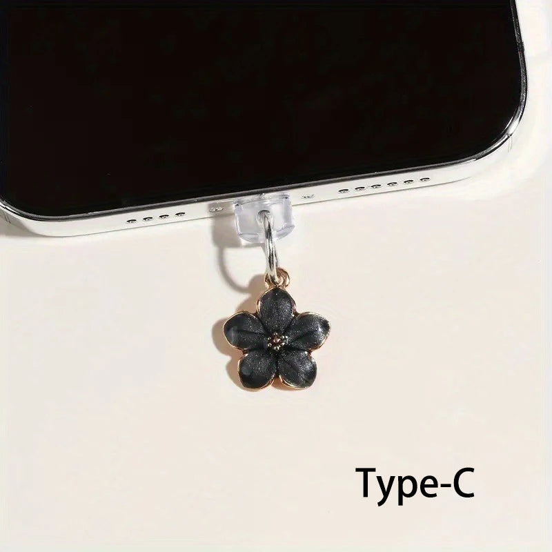 1pcs Cherry Blossom Flower Phone Hanging Dust Plug