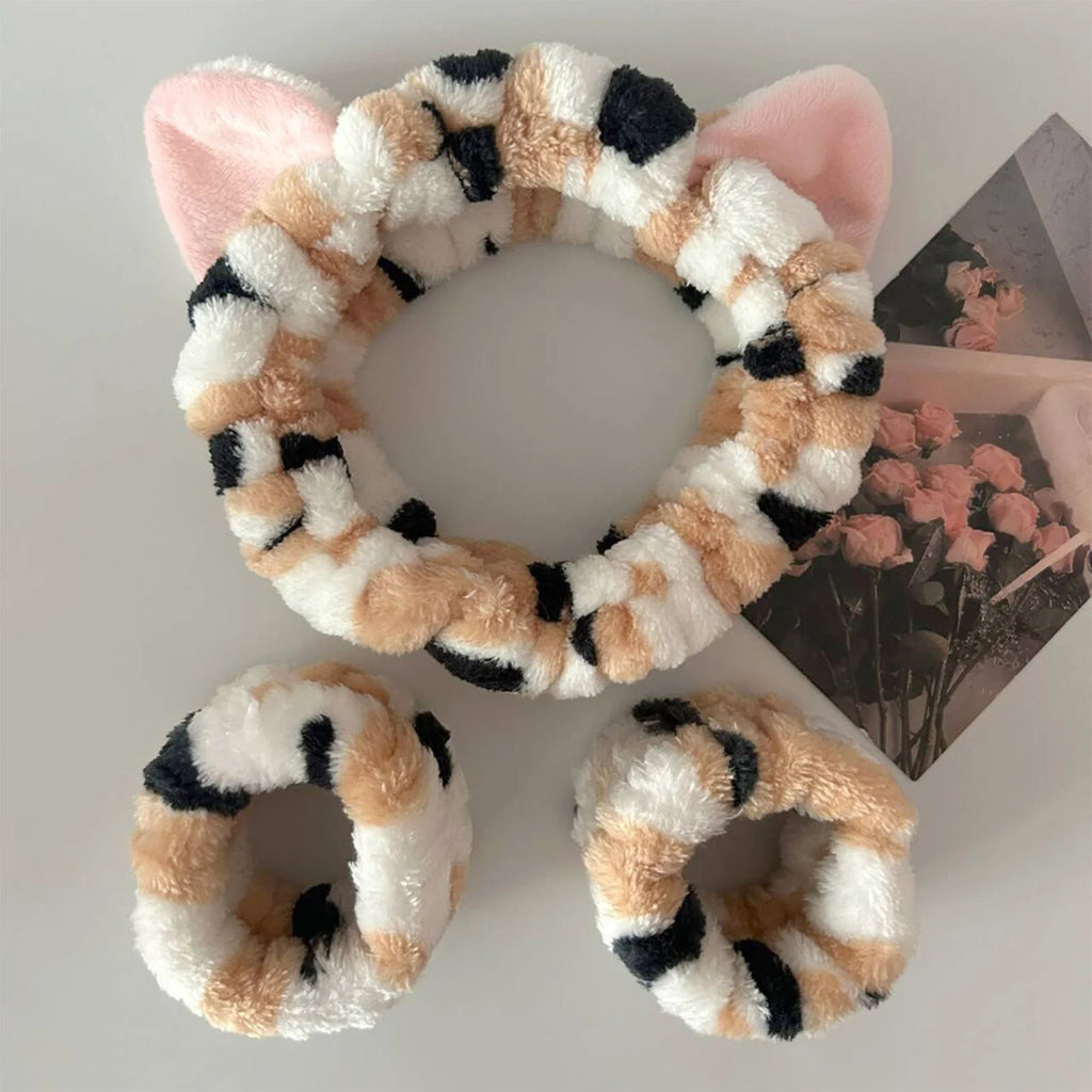 Plush Headband and Wrist Strap Set