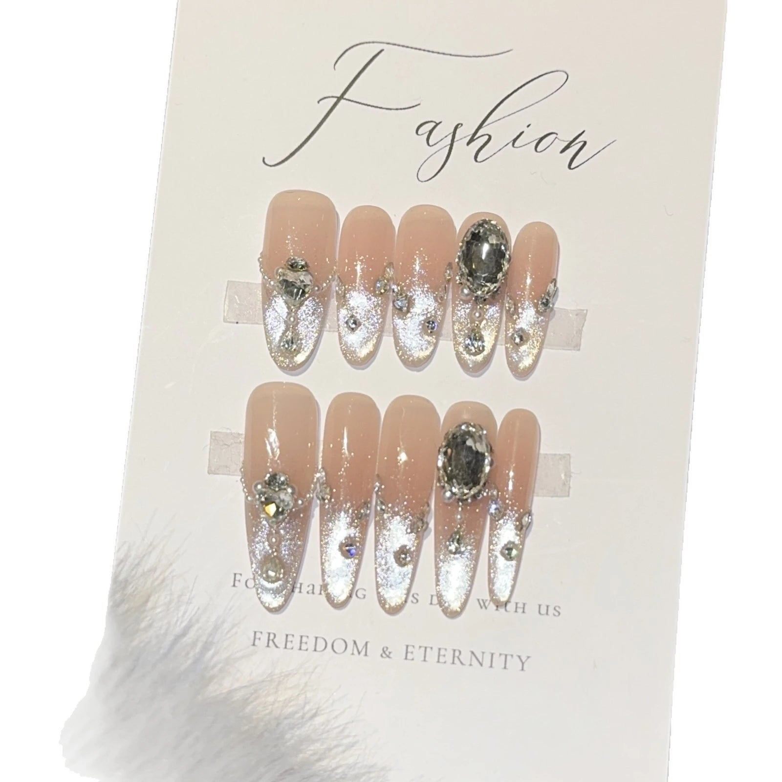 Luxury Zircon Cat Eye Press On Nails