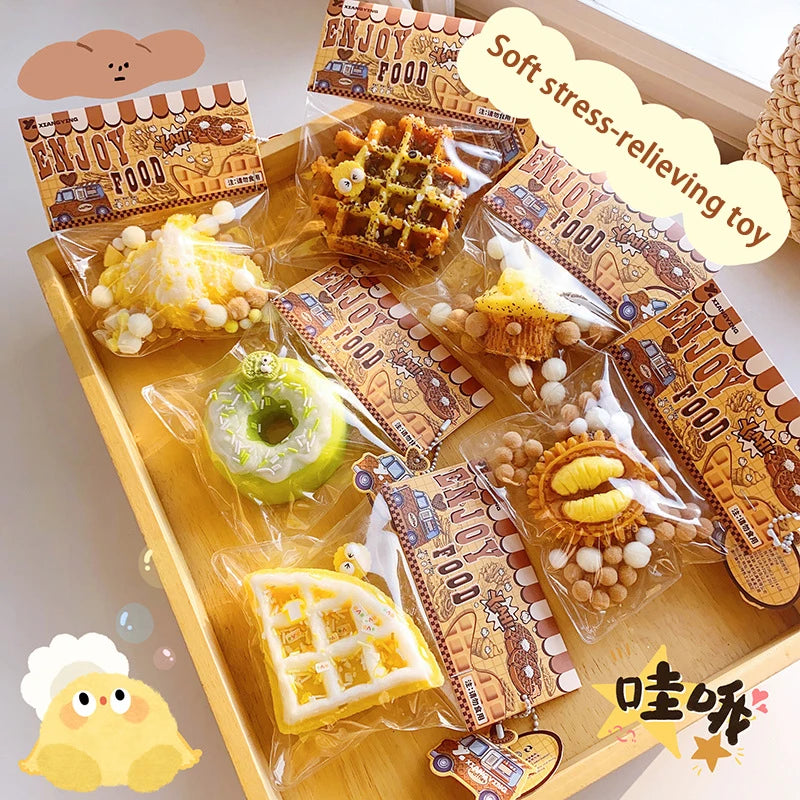 Food squeezing toys, soft and sticky with slow rebound, squeeze and relax jelly stress relief toys, for children and adults.