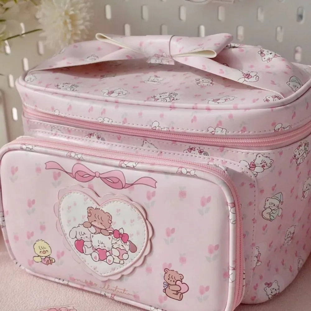 Large Kawaii Leather Makeup Bag