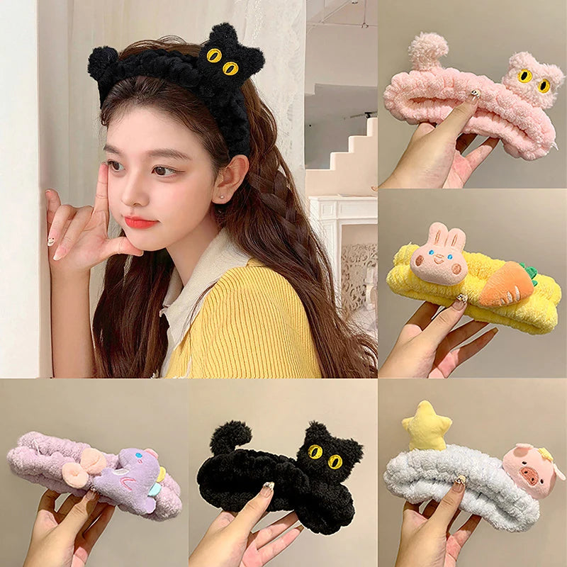 Cute Cartoon Elastic Head Bands Fashion Makeup Wash Face Hairbands Soft Traceless Facial Headwear Kawaii Hair Accessories