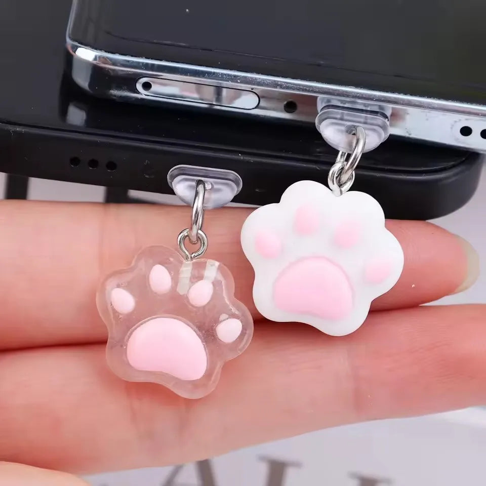 Cute Cartoon Cat Paw Dust Plug Pendant