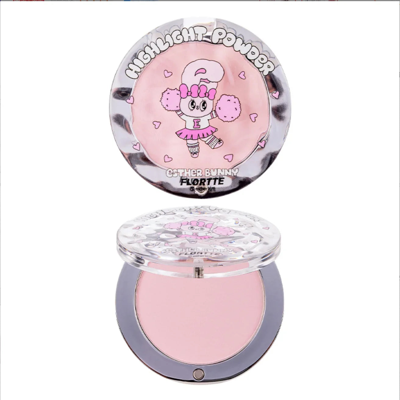 FLORTTE Esther Bunny Single-Colour Highlighter Powder Matte Brighten Contour Palette Face Makeup Cosmetics