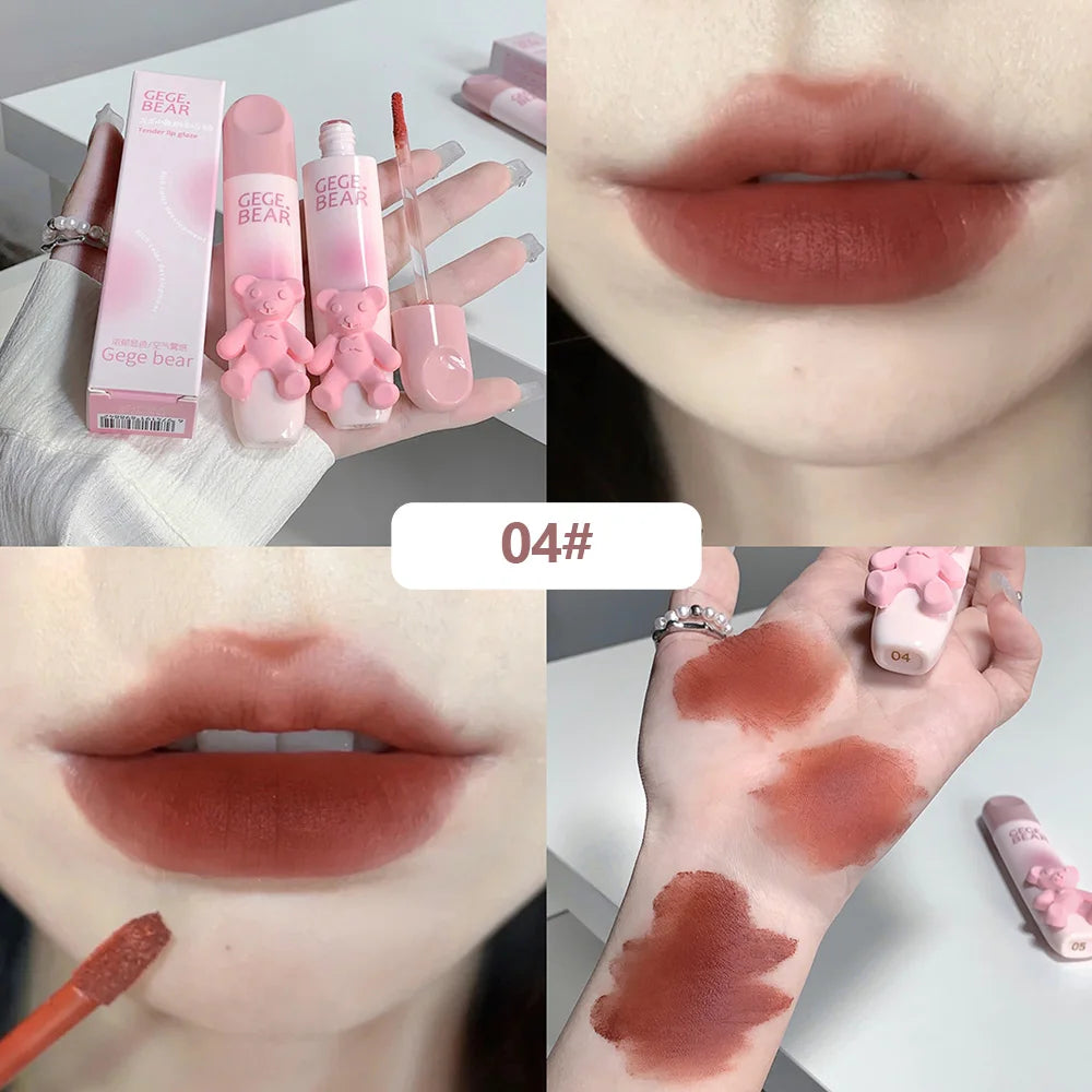 Gegebear Bear Lip Glaze Matte Velvet Lipstick