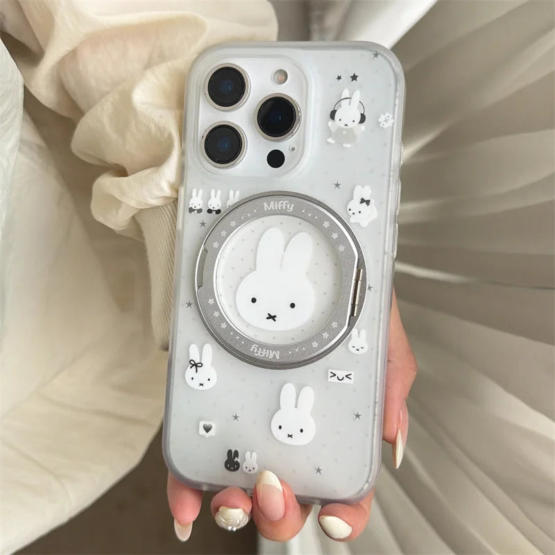Cute Miffy Rabbit 360° Rotatable Stand Phone Case