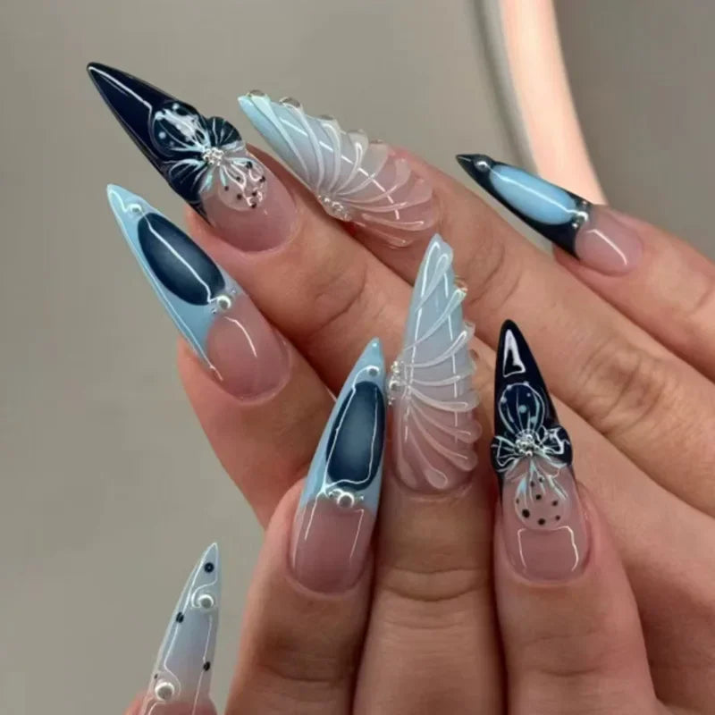24Pcs Floral Press on Nails