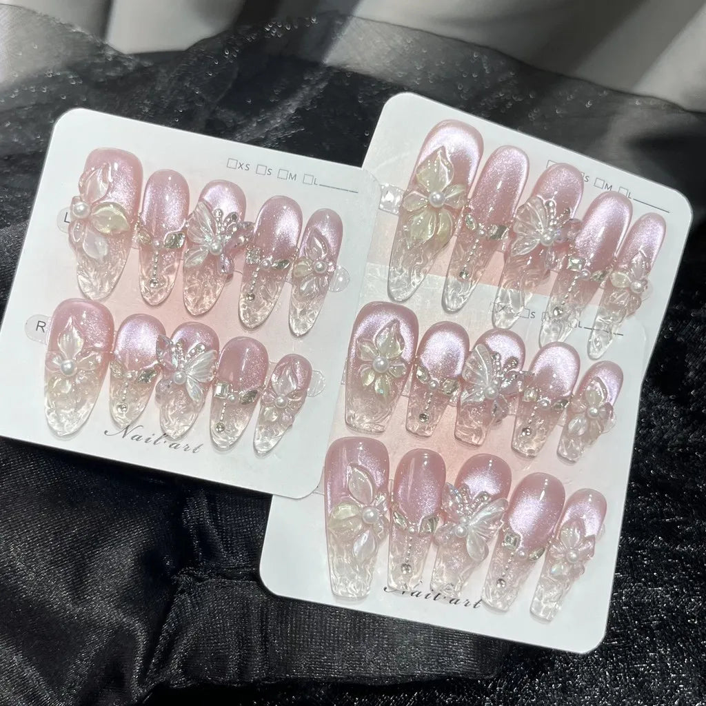 Spring 3D Bauhinia Flower Press On Nails