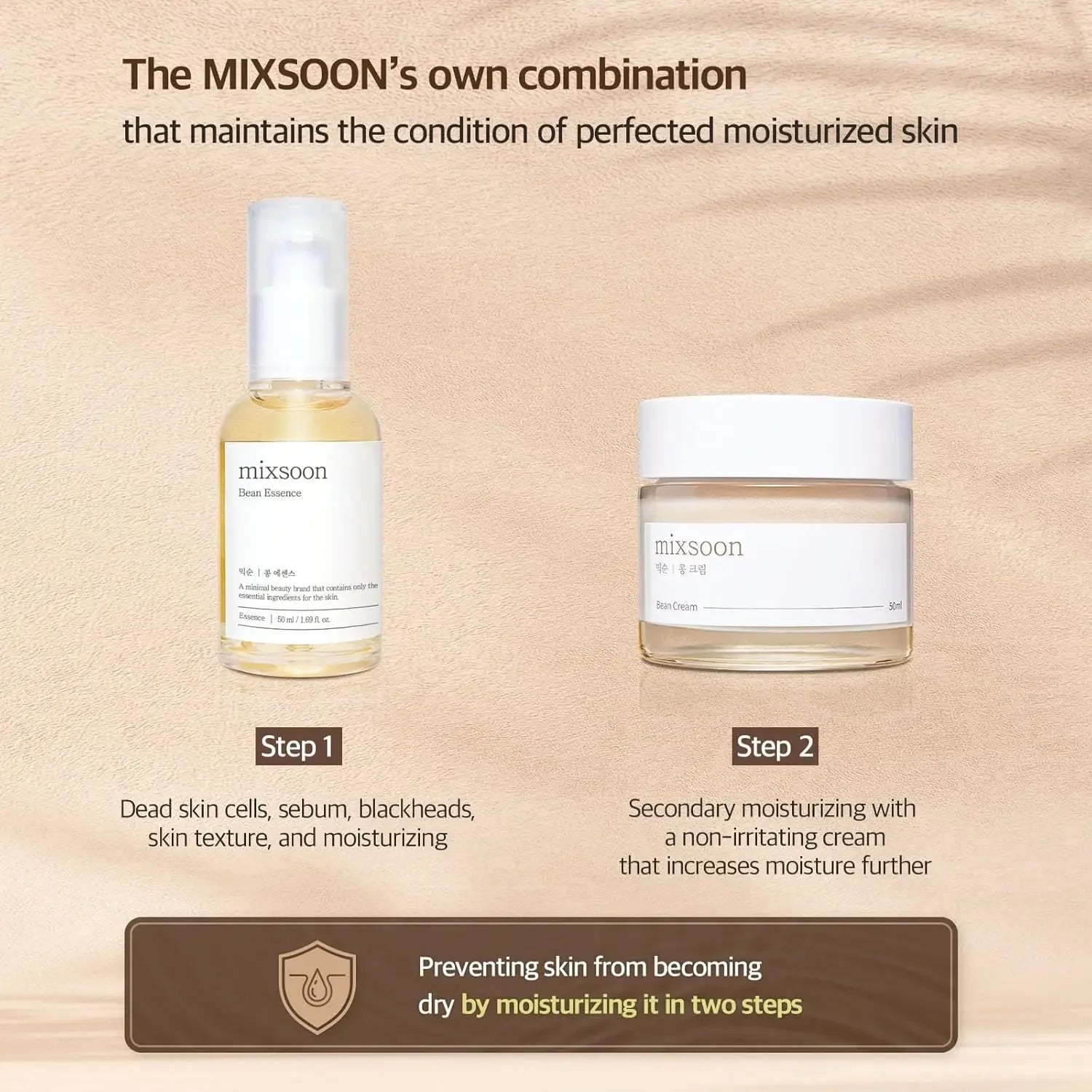 Mixsoon Bean Essence Cream Duo Set or Separate