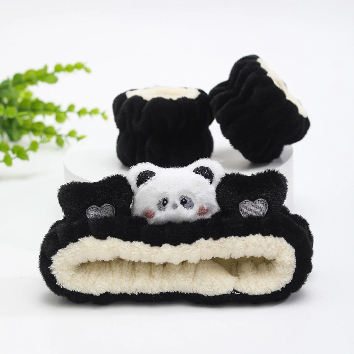 Plush Headband and Wrist Strap Set
