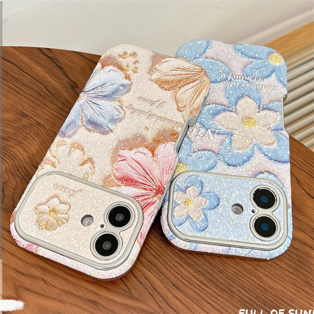 Luxury Bling Oil Painting Flower Phone Case