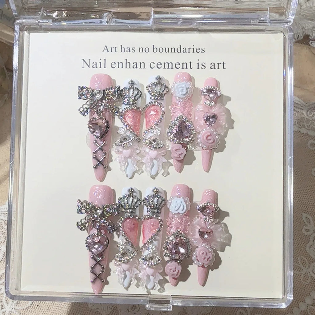 Y2K Girly Harajuku Long Coffin Stiletto Press on Nails