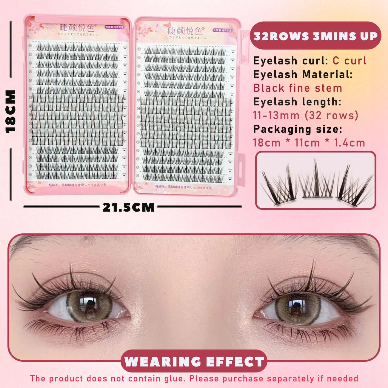 Professional Natural False Eyelashes | Individual Cluster Lashes
