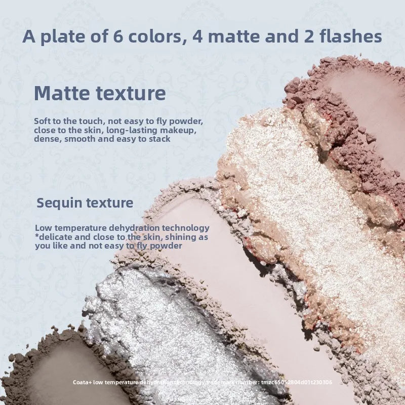 Shell Pearl Collection Matte Pearl Six Color Eyeshadow Palette