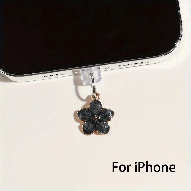 1pcs Cherry Blossom Flower Phone Hanging Dust Plug