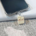 Cute Bunny & Kitten Snacks Phone Dust Plug Pendant Charm