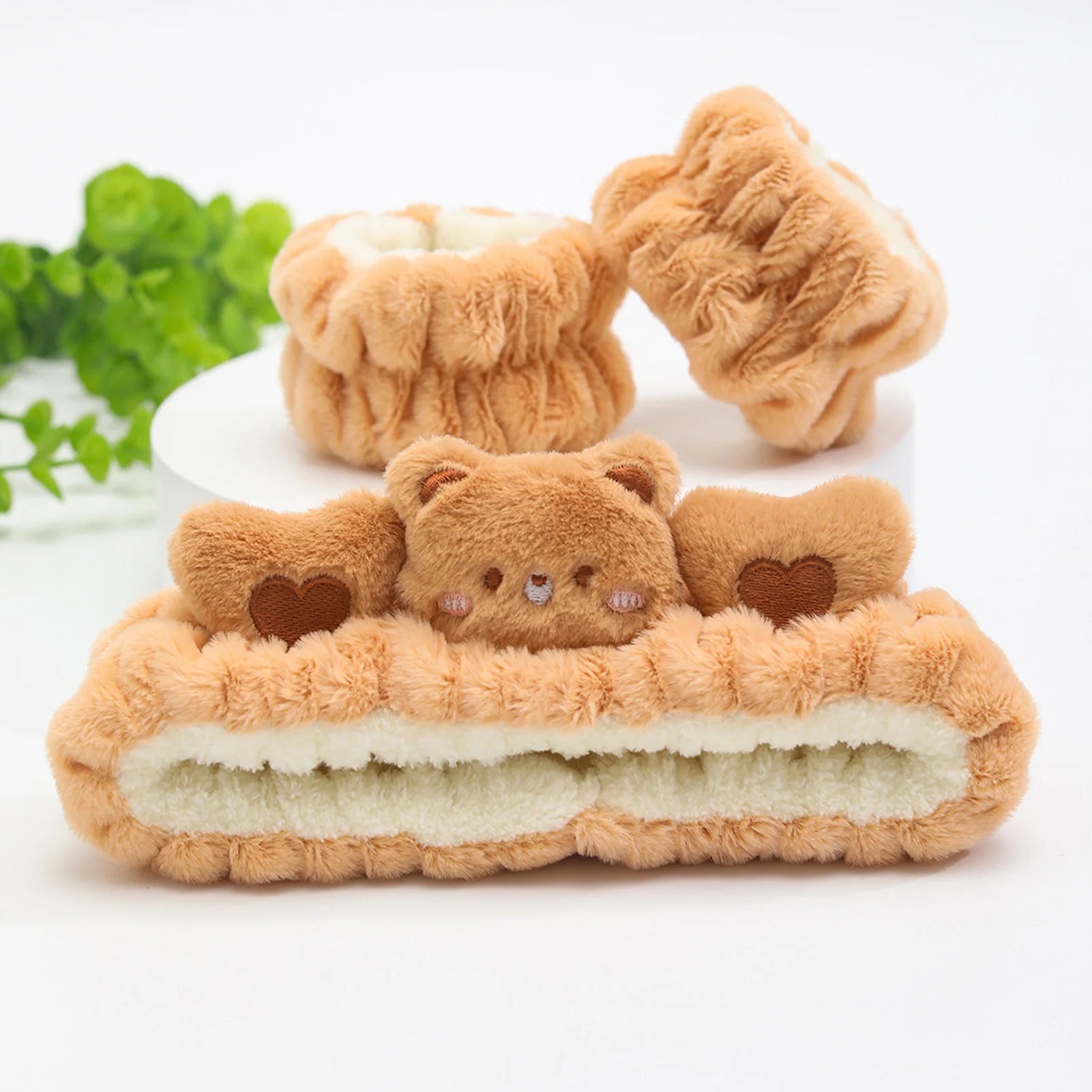 Plush Headband and Wrist Strap Set