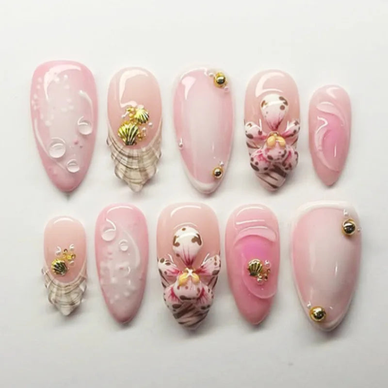 24Pcs Floral Press on Nails