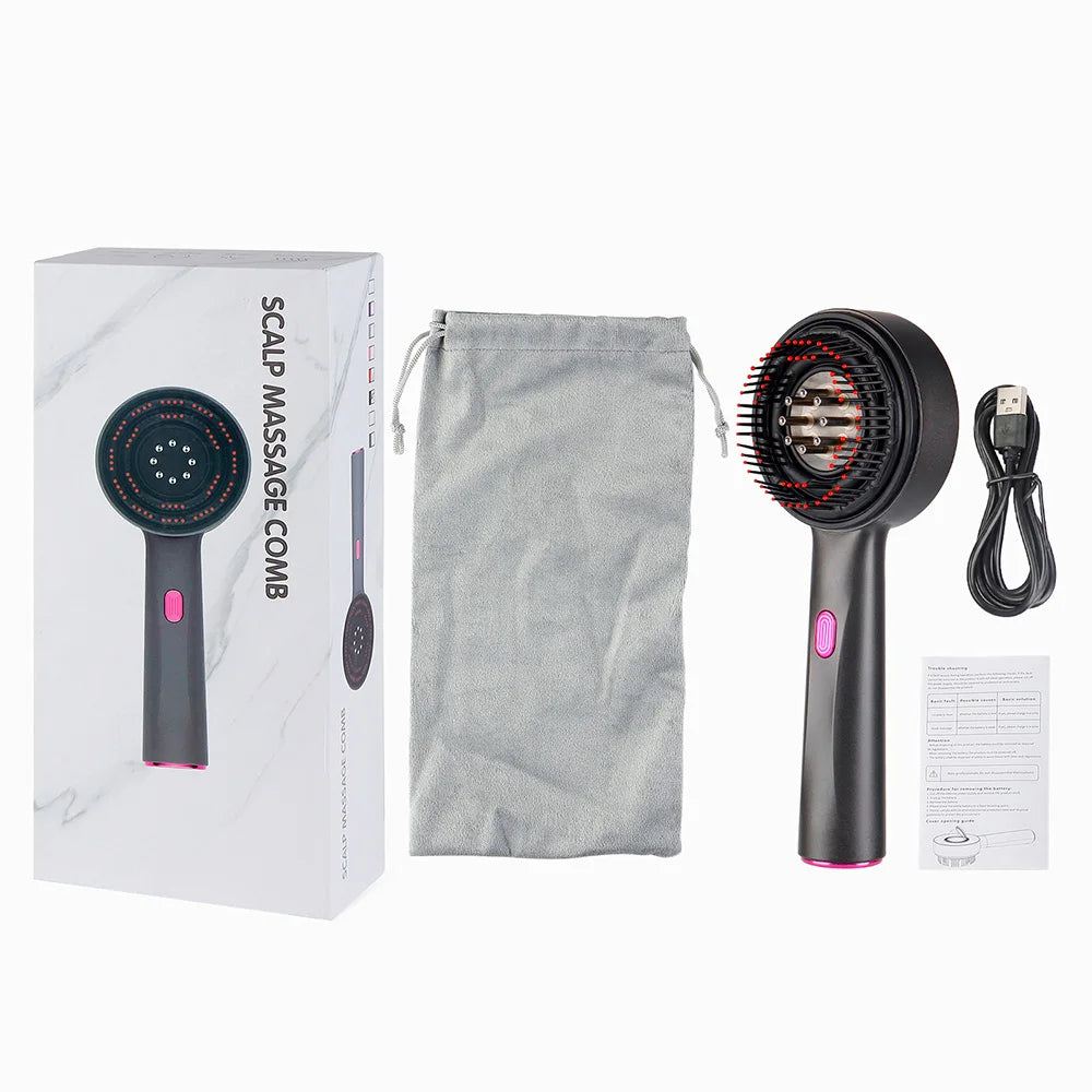 Red Light Electric Vibration Massage Comb