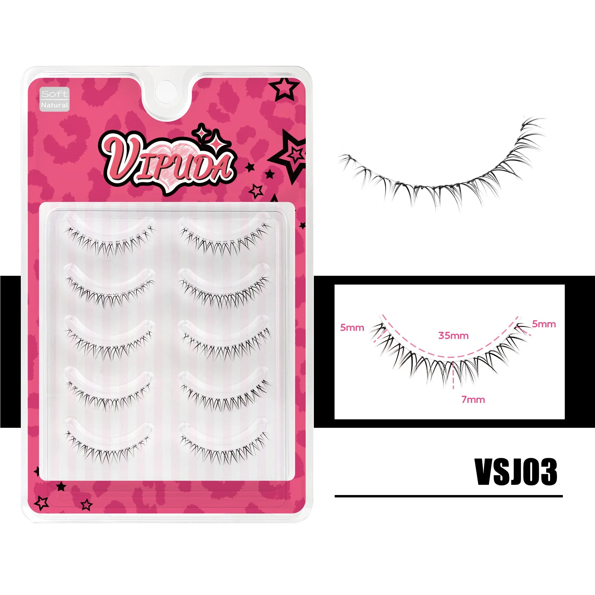 10Pairs Lower Manga Style Eyelashes
