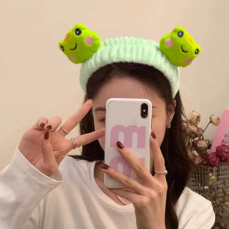 Cute Cartoon Elastic Head Bands Fashion Makeup Wash Face Hairbands Soft Traceless Facial Headwear Kawaii Hair Accessories