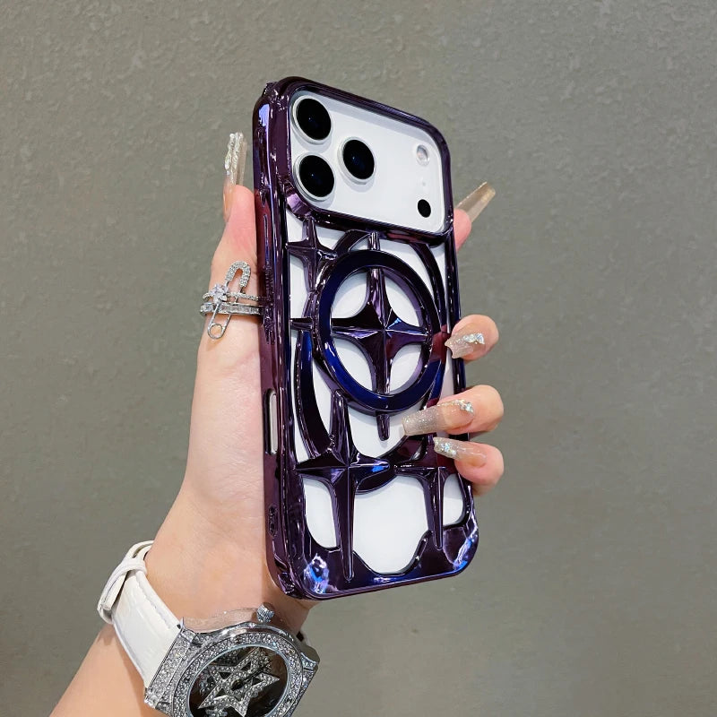 Bullseye Target Solid Color Plating Hollow Phone Case