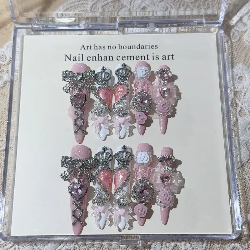 Y2K Girly Harajuku Long Coffin Stiletto Press on Nails