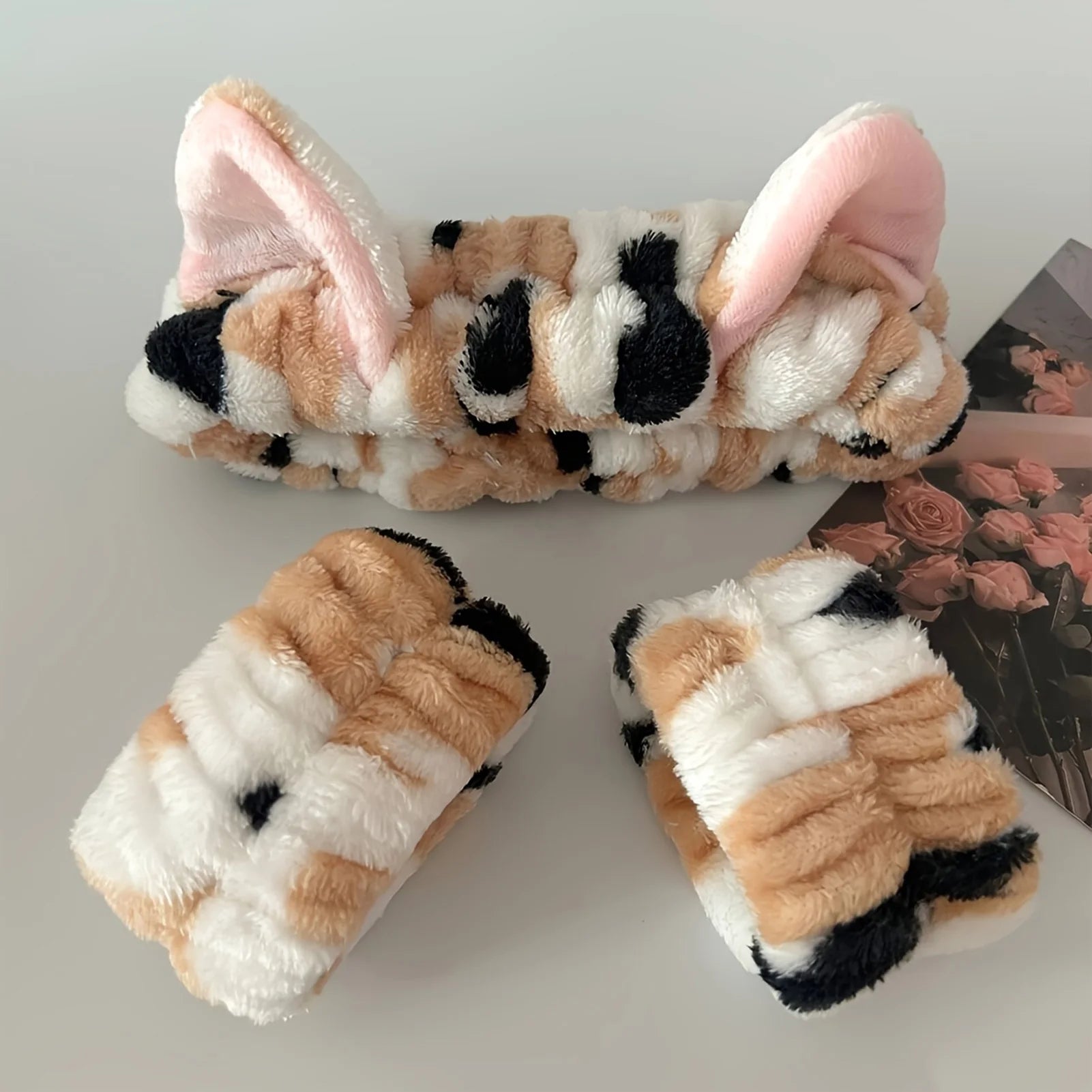 Plush Headband and Wrist Strap Set
