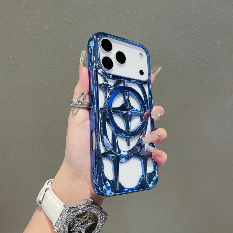 Bullseye Target Solid Color Plating Hollow Phone Case