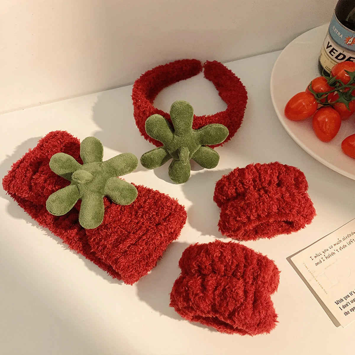 Plush Headband and Wrist Strap Set