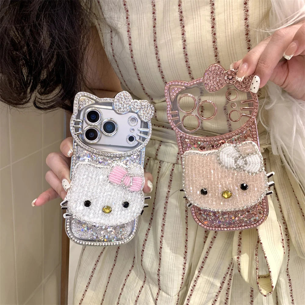 Hello Kitty Luxury 3D Diamond, Glitter, & Embroidered Phone Case
