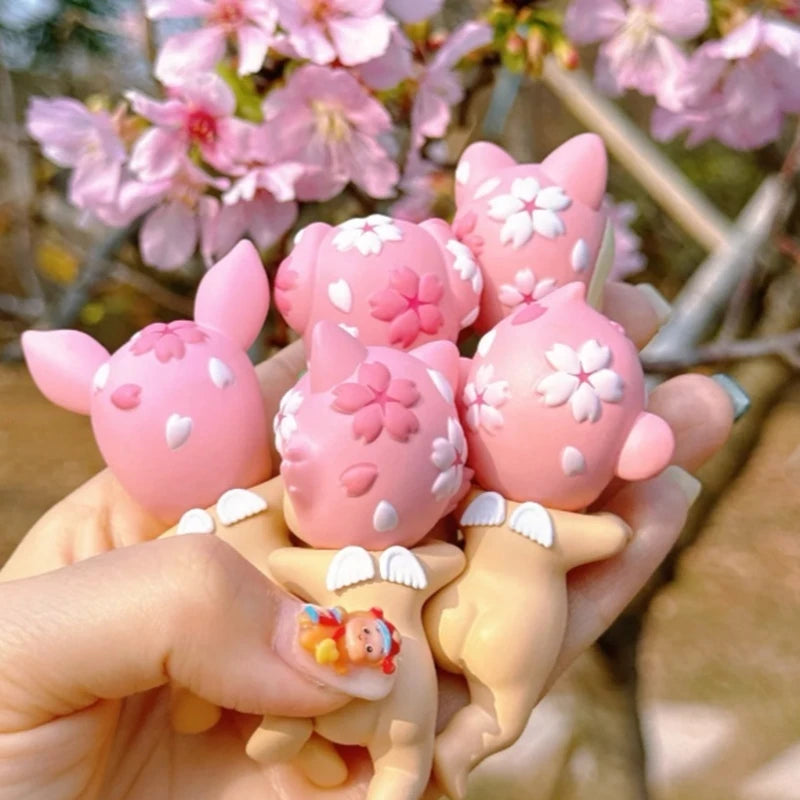 Sonny Angel Hippers Decorative Mini Figures Cherry Blossom Series Blind Box Cute Phone Collectible Toy Gift For Toy Collectors