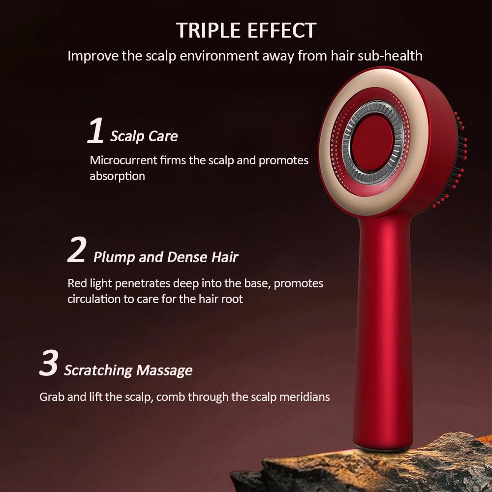 Red Light Electric Vibration Massage Comb