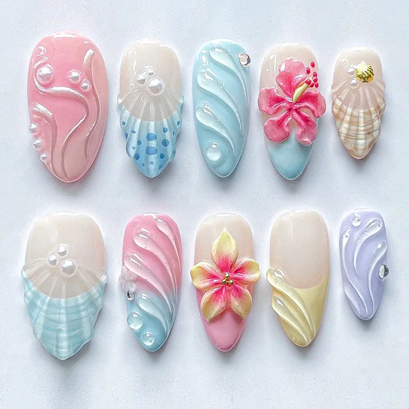 24Pcs Floral Press on Nails