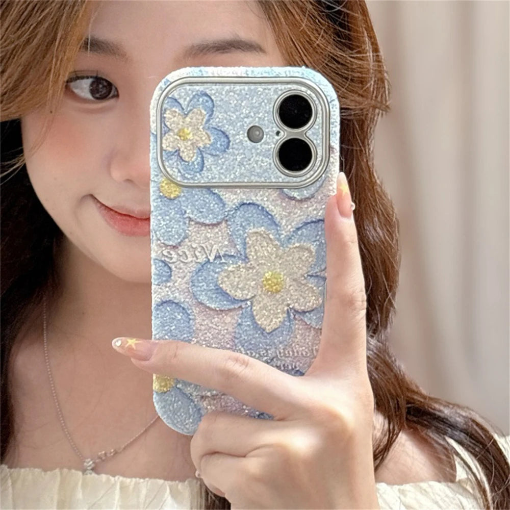 Luxury Bling Oil Painting Flower Phone Case