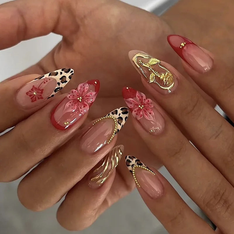 24Pcs Floral Press on Nails