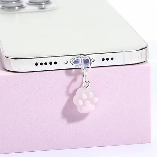 1pc Cute Cat Paw Phone Dust Plug Pendant