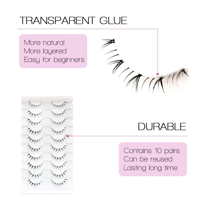 10Pairs Lower Manga Style Eyelashes