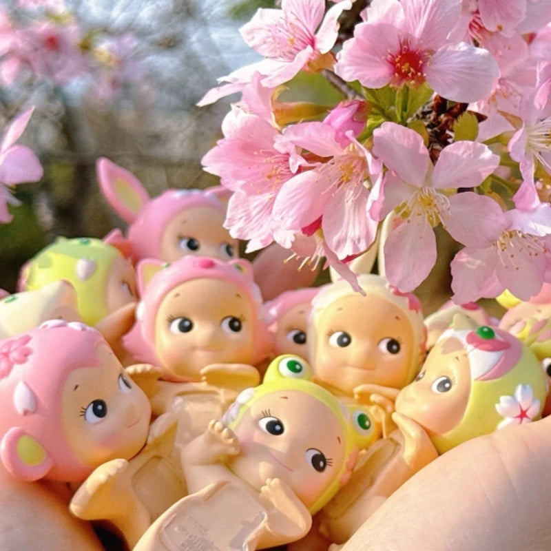 Sonny Angel Hippers Decorative Mini Figures Cherry Blossom Series Blind Box Cute Phone Collectible Toy Gift For Toy Collectors