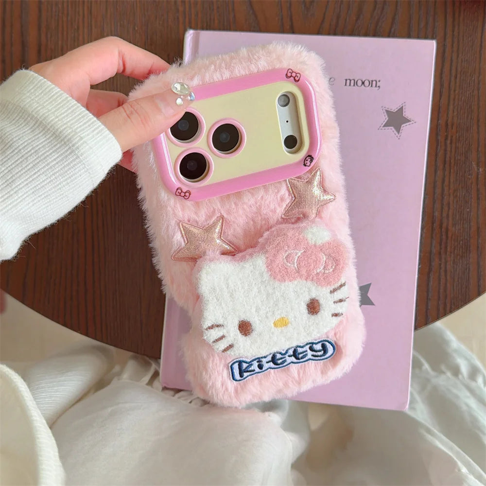 Hello Kitty Plush Phone Case & Wrist Chain