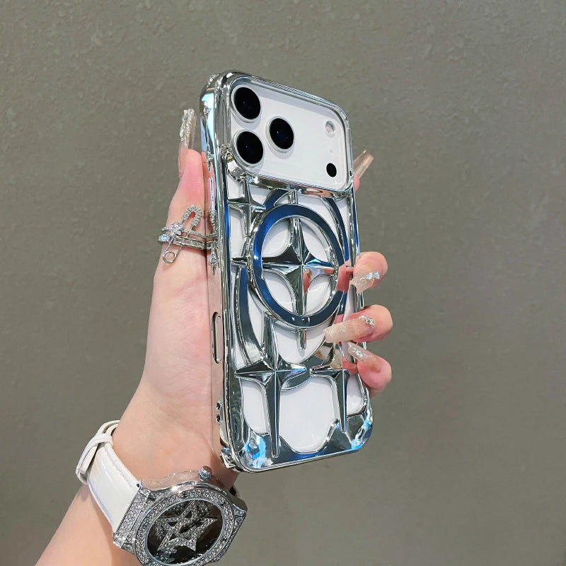 Bullseye Target Solid Color Plating Hollow Phone Case