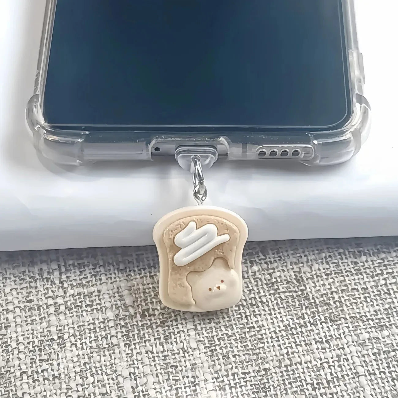 Cute Bunny & Kitten Snacks Phone Dust Plug Pendant Charm