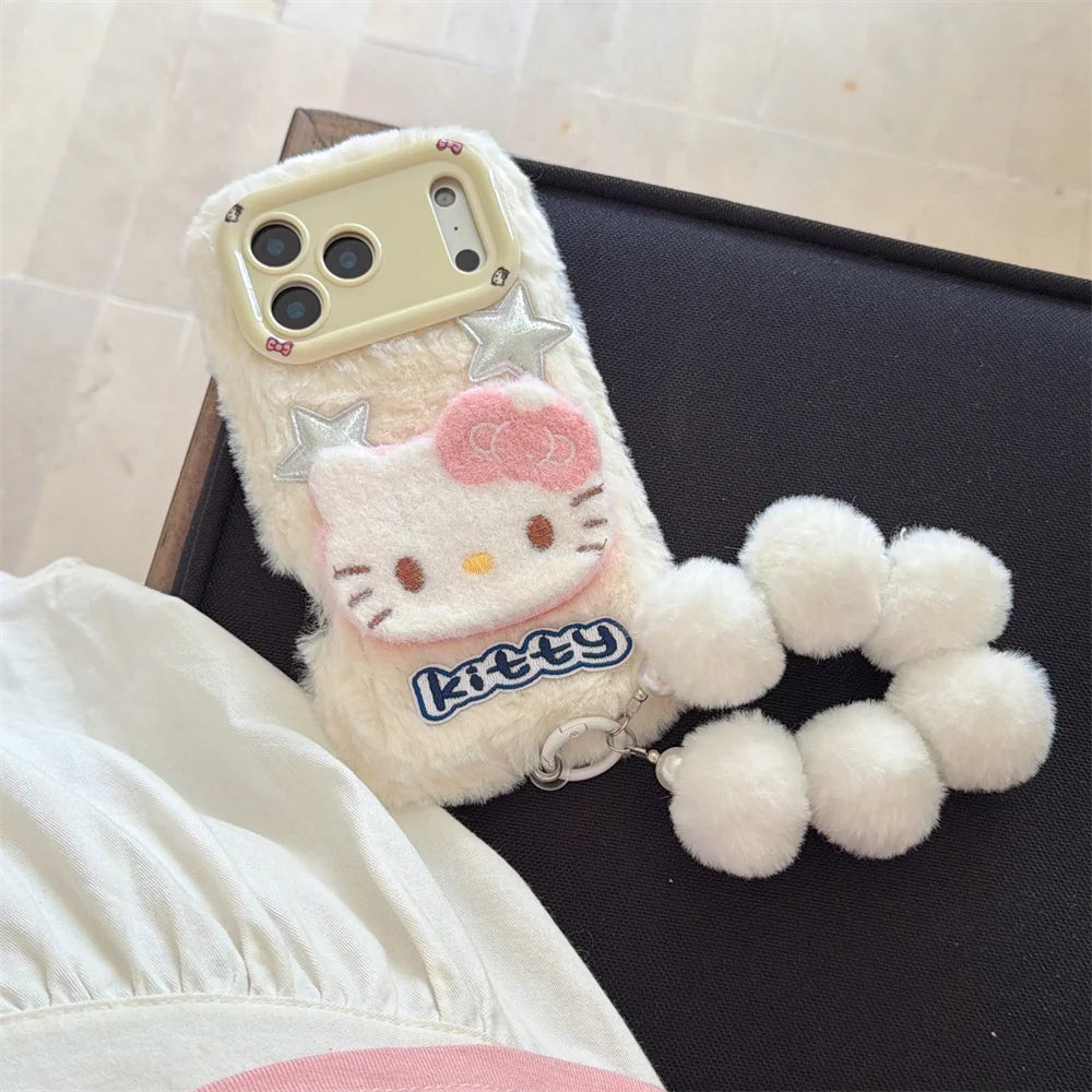 Hello Kitty Plush Phone Case & Wrist Chain