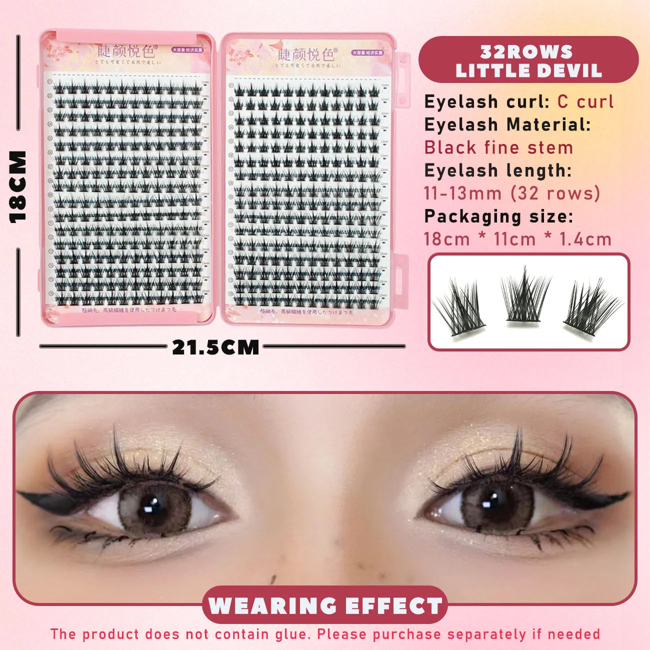 Professional Natural False Eyelashes | Individual Cluster Lashes