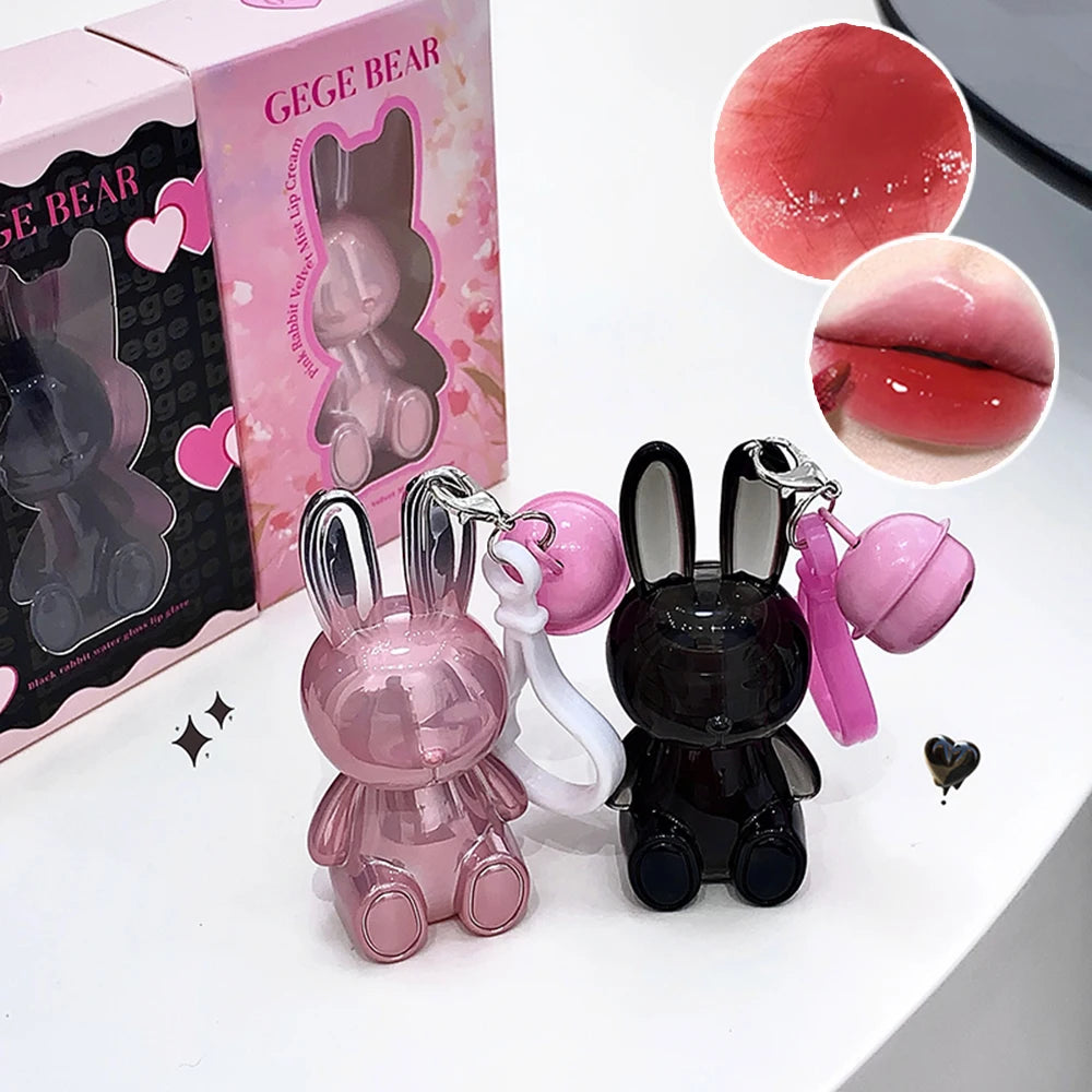Gege Bear Rabbit Lip Cream & Gloss Keychain