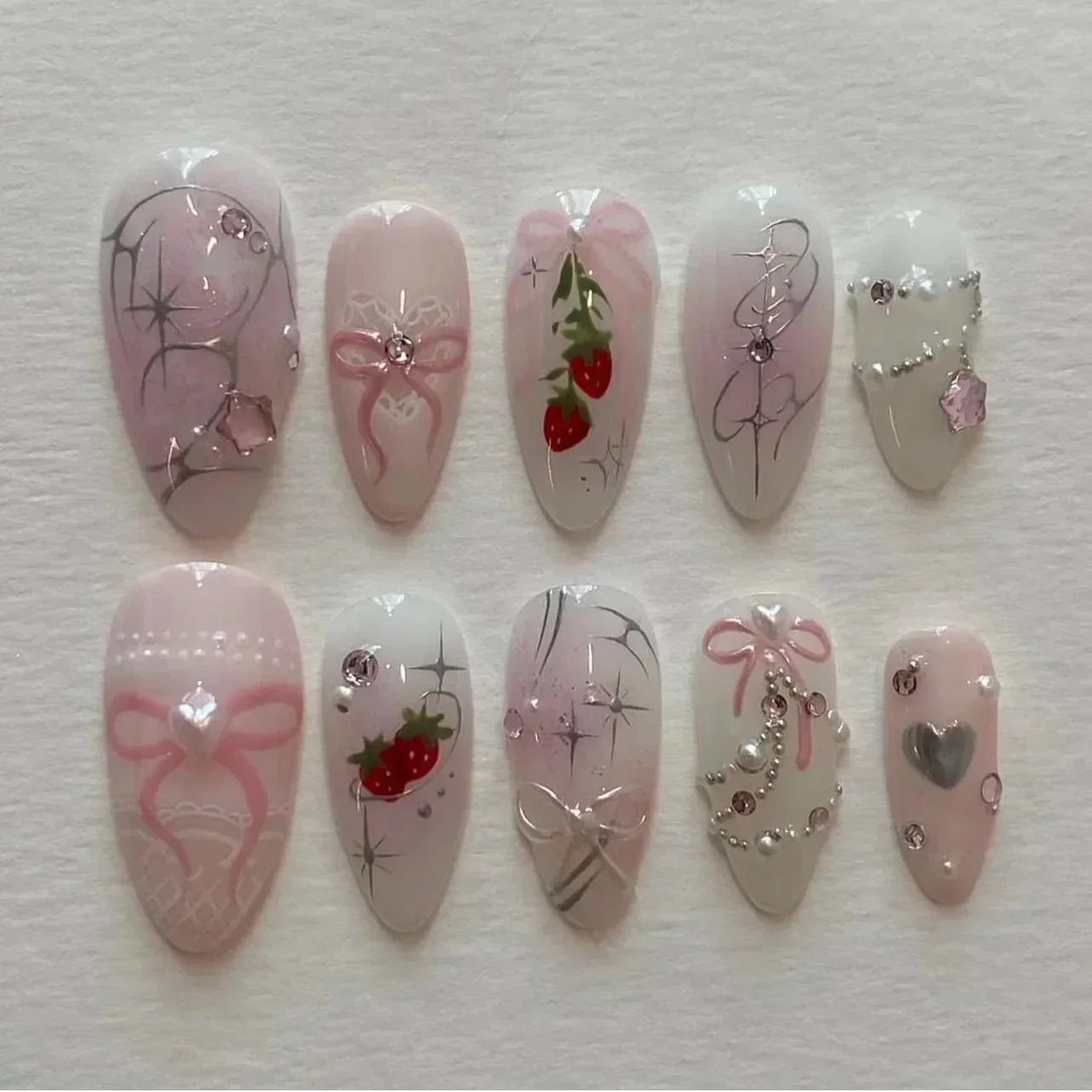24Pcs Floral Press on Nails
