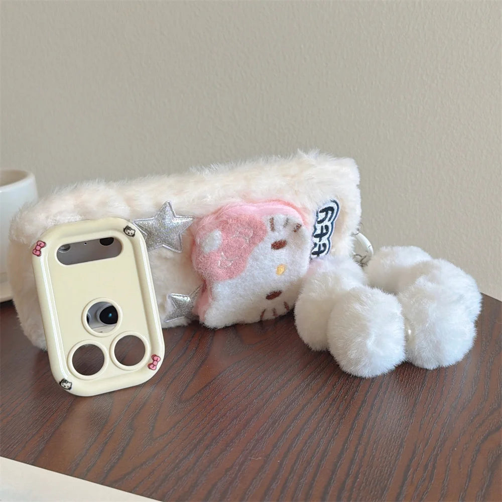 Hello Kitty Plush Phone Case & Wrist Chain